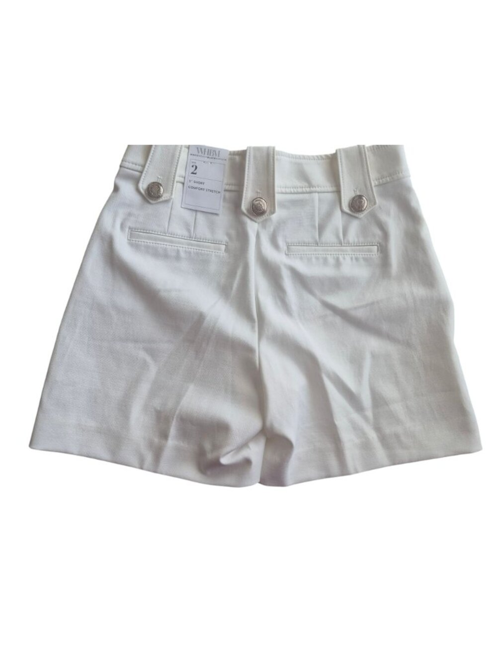 White House Black Market Button-Front White Shorts 5"e Size 2 - Picture 2 of 6
